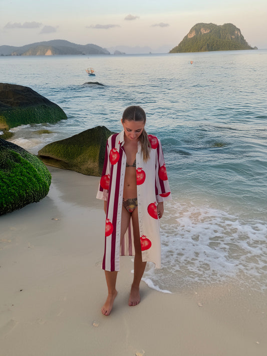 Vestido Camisero Granadas en Rayas