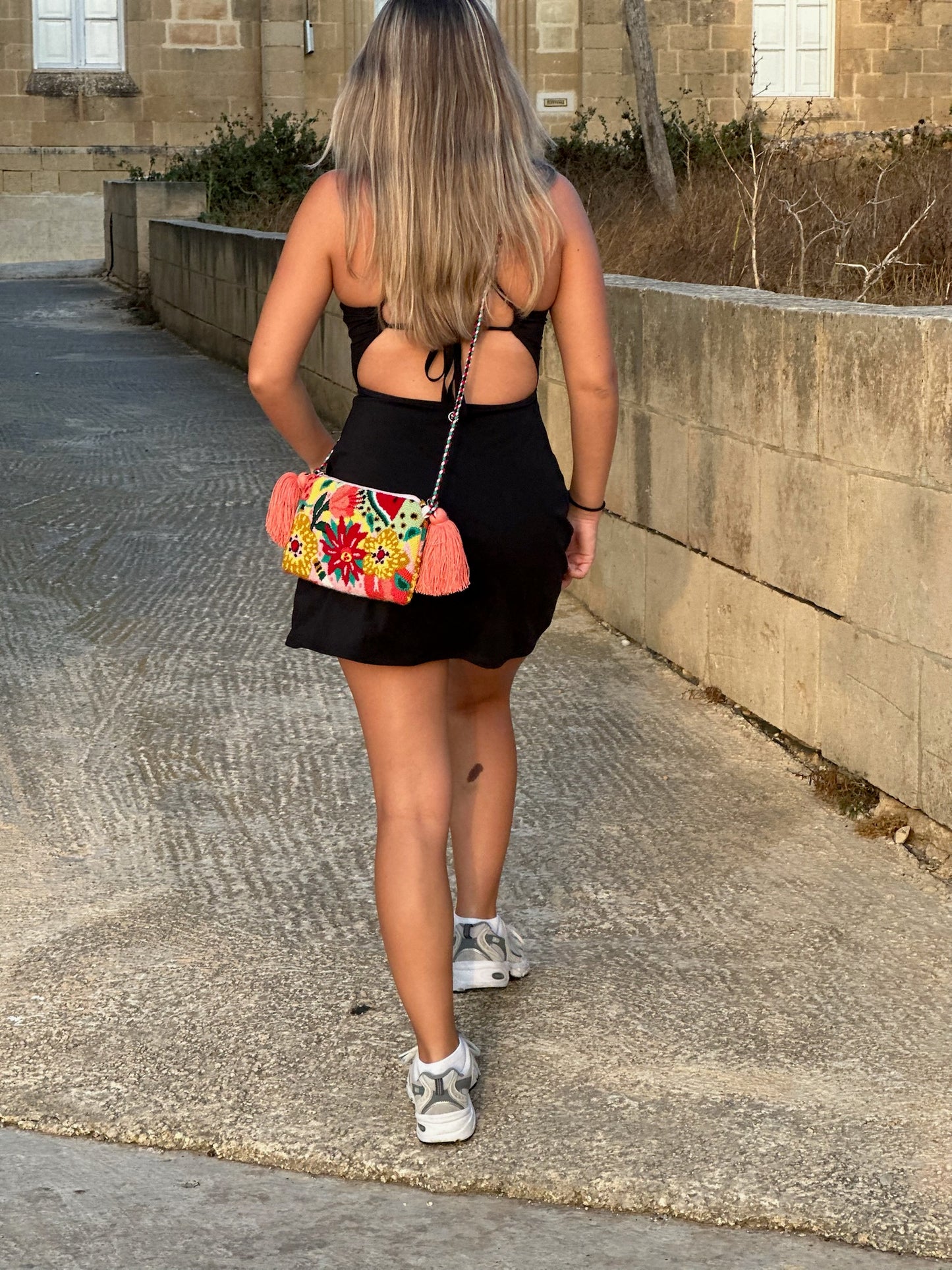 Clutch Tapizado Bordado Floral