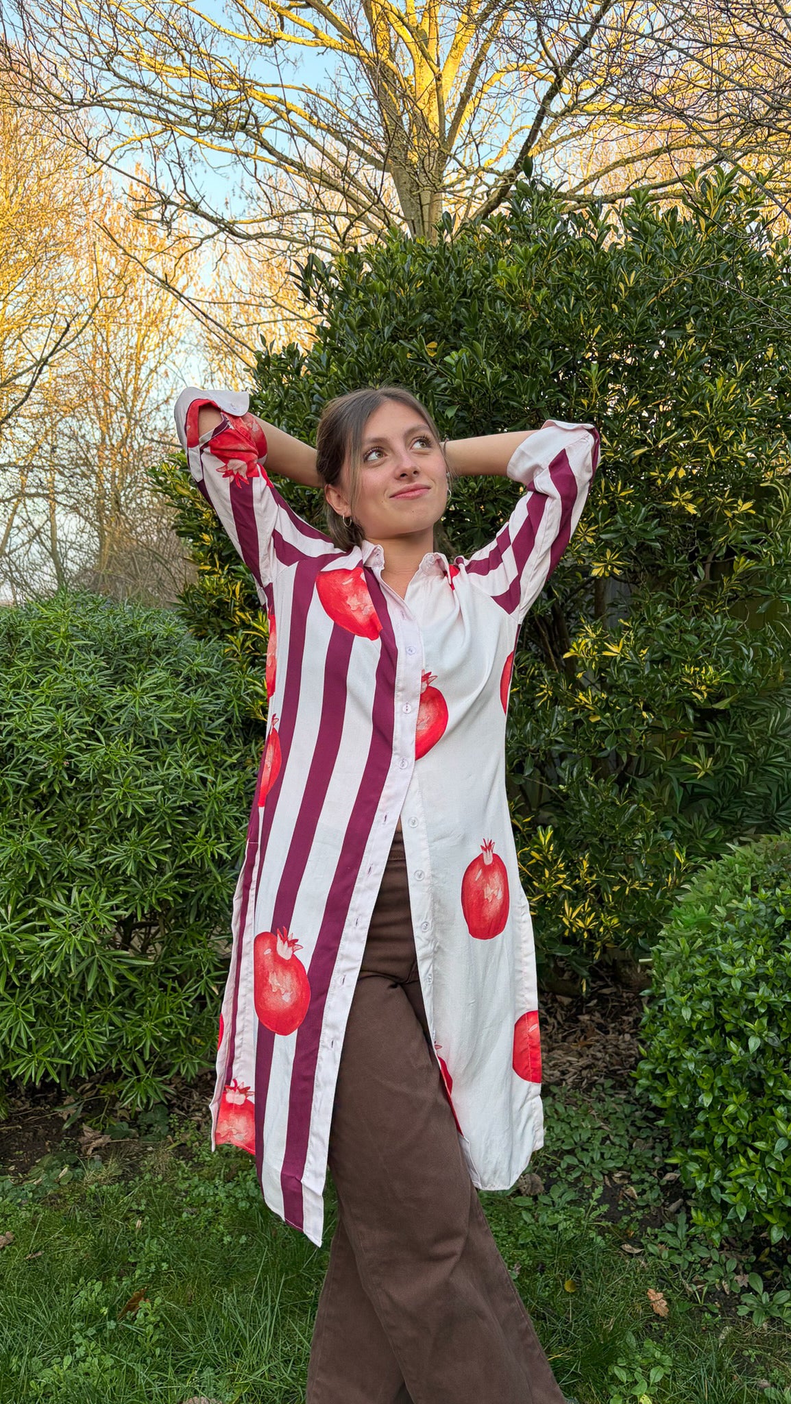 Vestido Camisero Granadas en Rayas