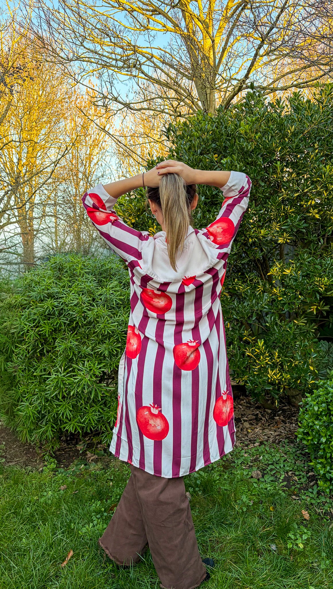 Vestido Camisero Granadas en Rayas