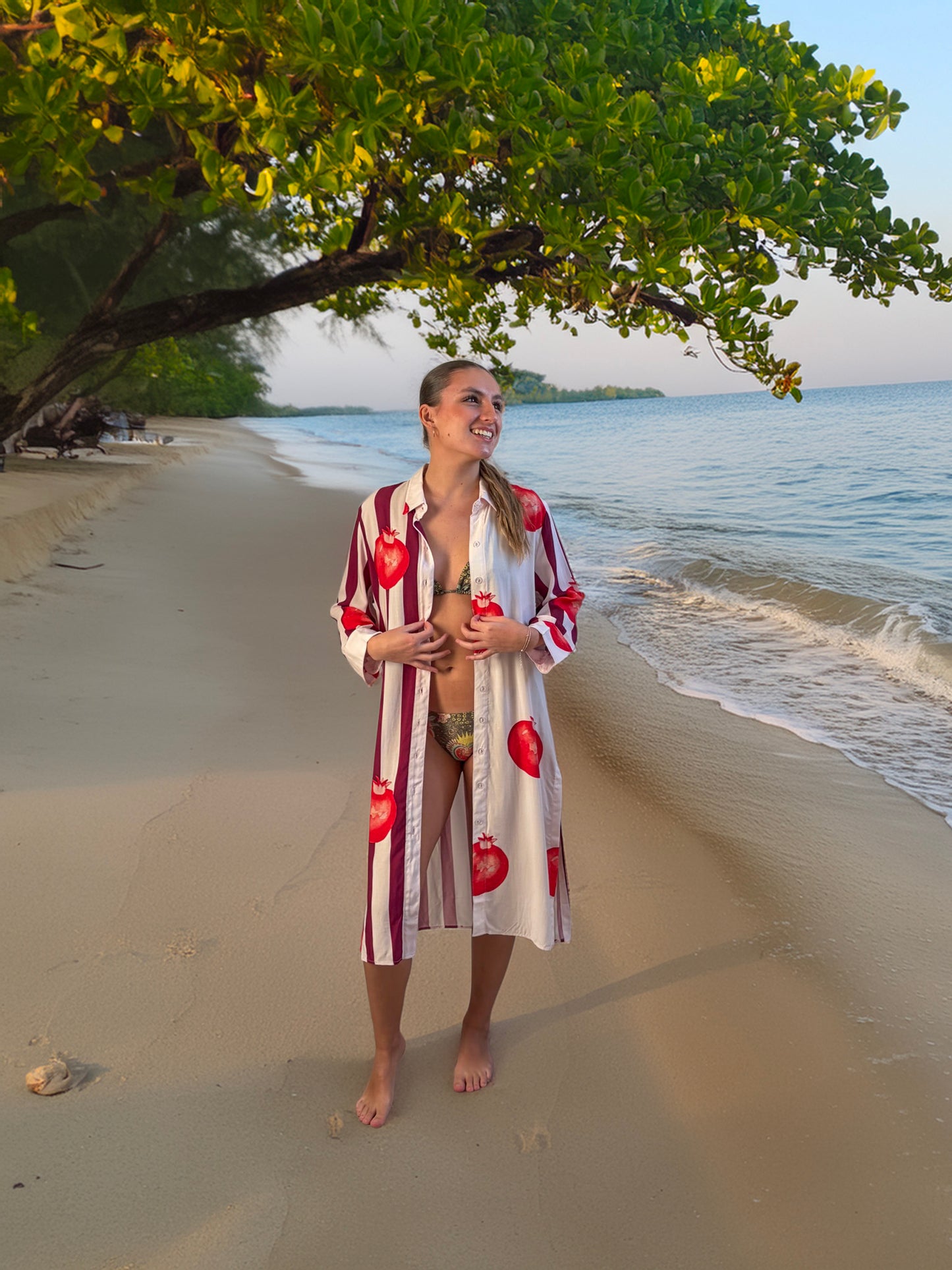 Vestido Camisero Granadas en Rayas