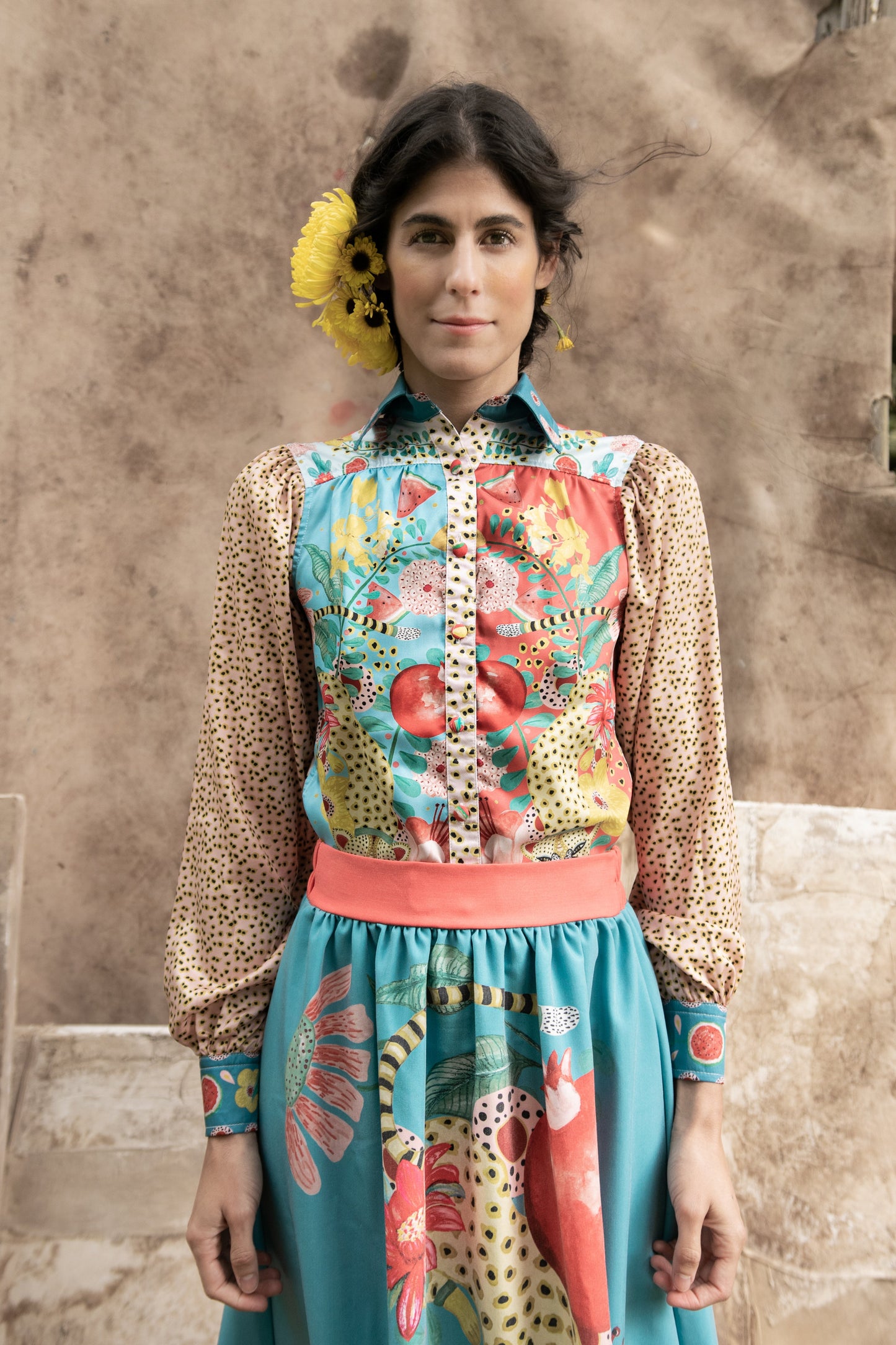 Camisa Estampada Manga Larga